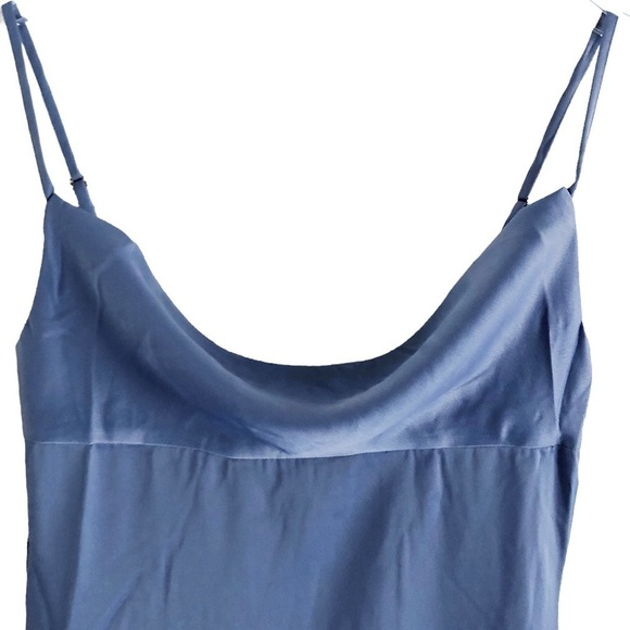 We Wore What NWT Slate Blue Satin Slip Dress - Picture 6 of 12